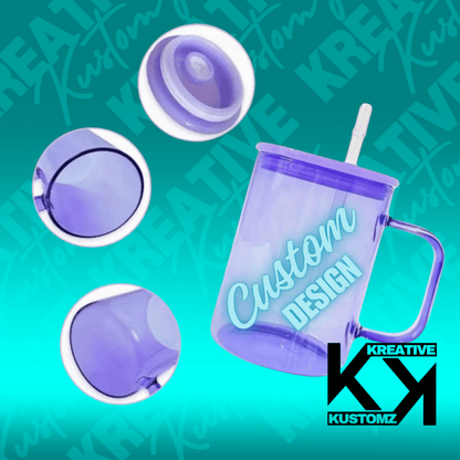 16oz CUSTOM GLASS MUG - Kreative Kustomz