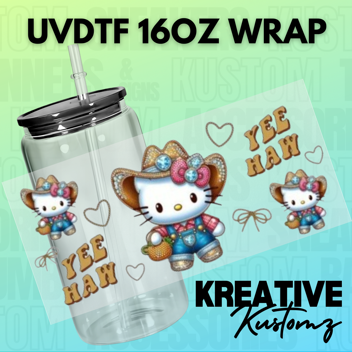 KK-B2578 YeeHaw Kitty - 16oz UVDTF Wrap