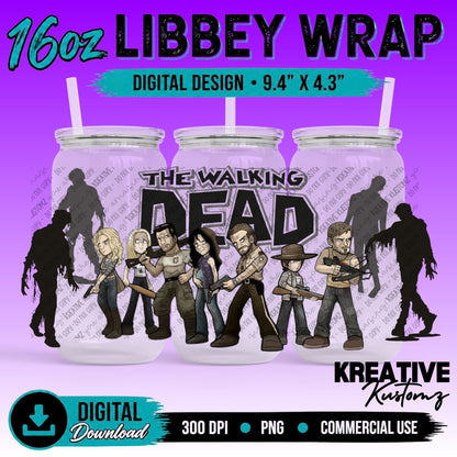 Zombie Inspired | 16oz Libbey Glass Can Wrap PNG - Digital Download Bundle