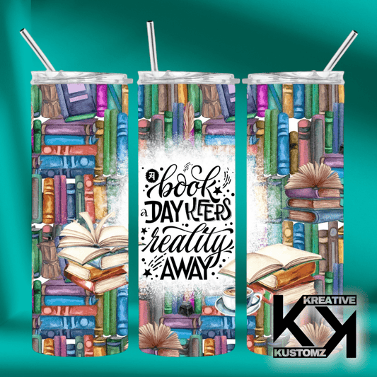 20oz Reading Tumbler - 1 - Kreative Kustomz