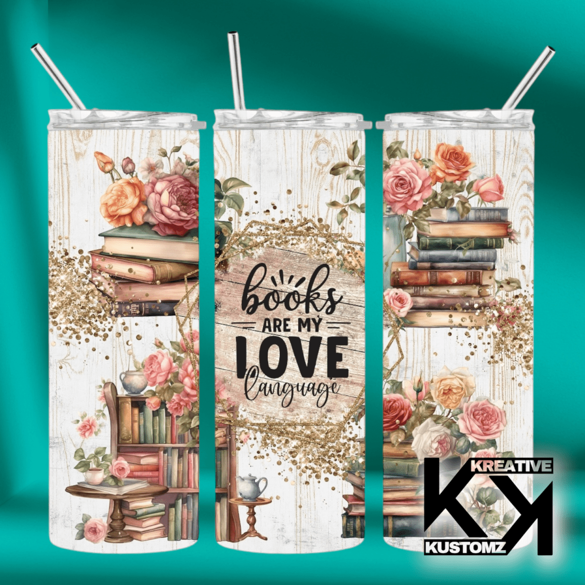 20oz Reading Tumbler - 13 - Kreative Kustomz