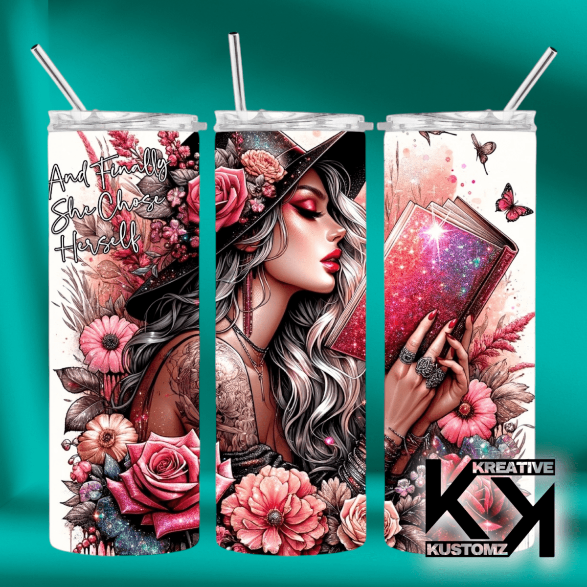 20oz Reading Tumbler - 2 - Kreative Kustomz