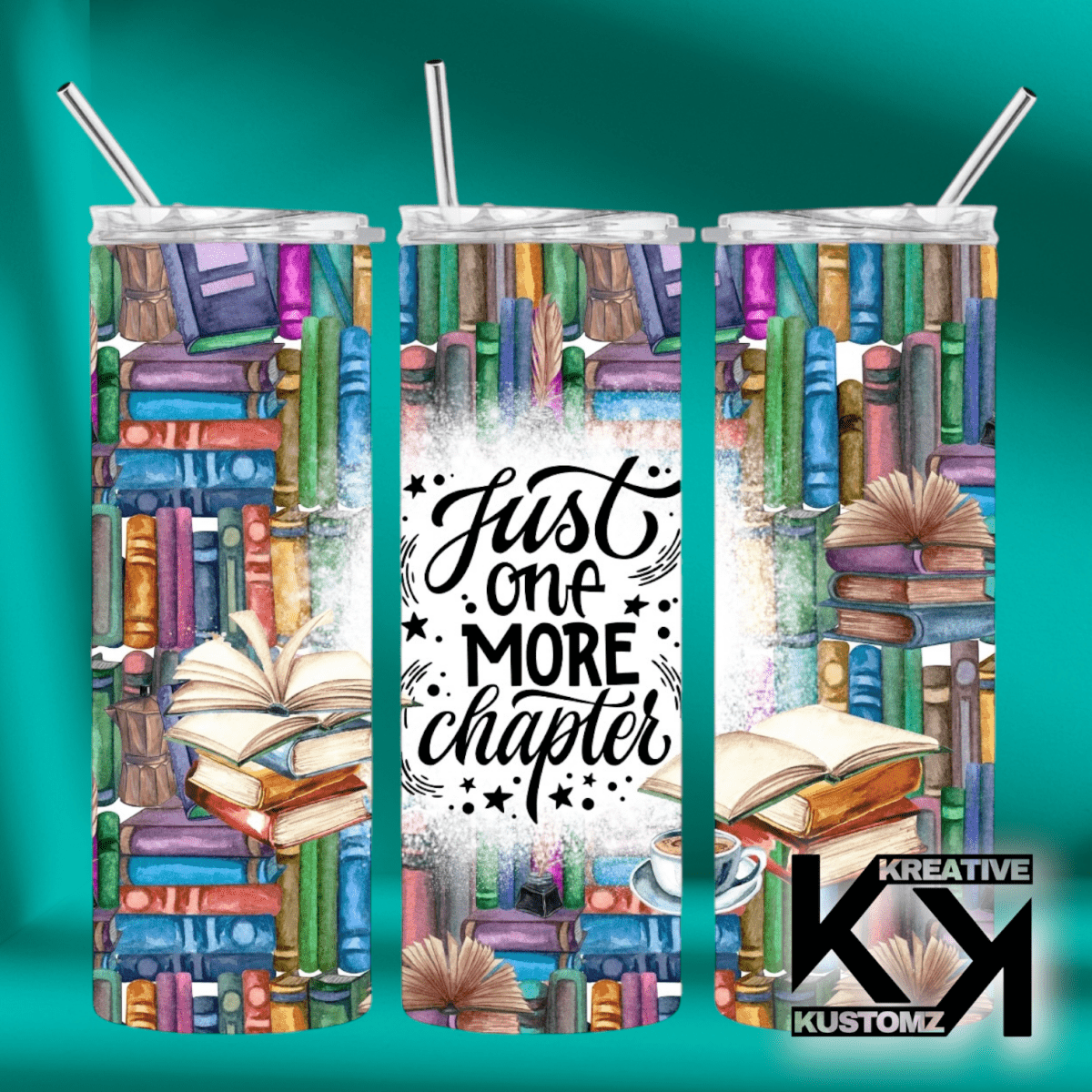 20oz Reading Tumbler - 21 - Kreative Kustomz