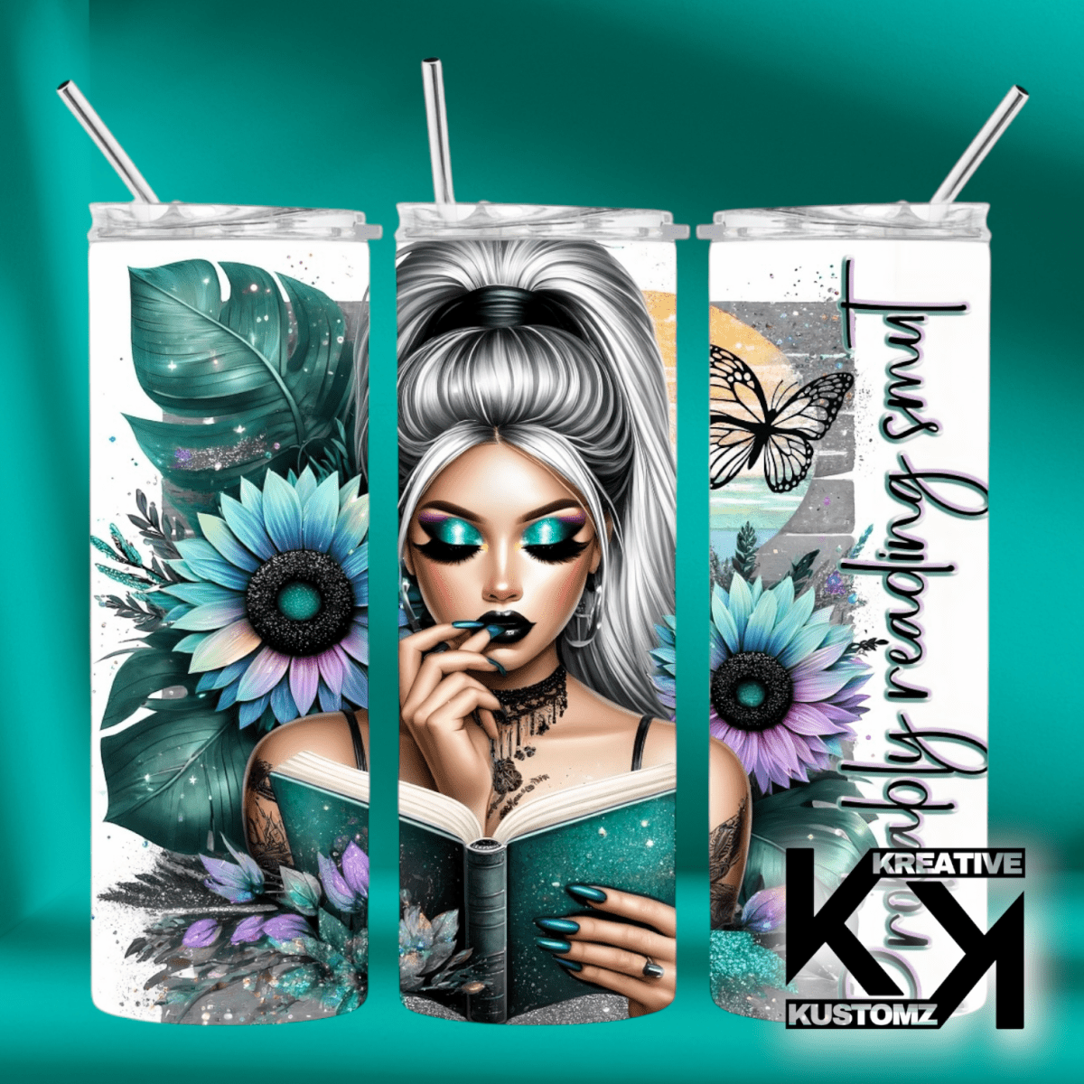 20oz Reading Tumbler - 6 - Kreative Kustomz