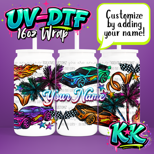 Custom Name Design | UV DTF Cup Wrap for 16oz Libbey Glass