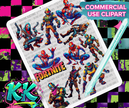 Nite Gamer Clipart Bundle - Digital Download