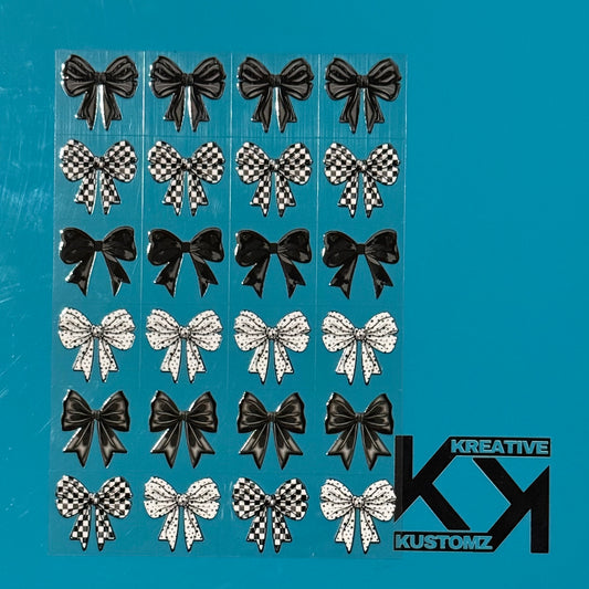 A5 UVDTF Element Sheet - Checkered Bows