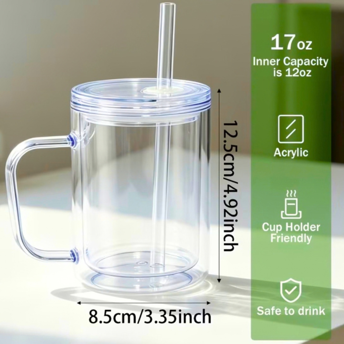 17oz Snow Globe Mug | Acrylic Pre-Drilled Mug