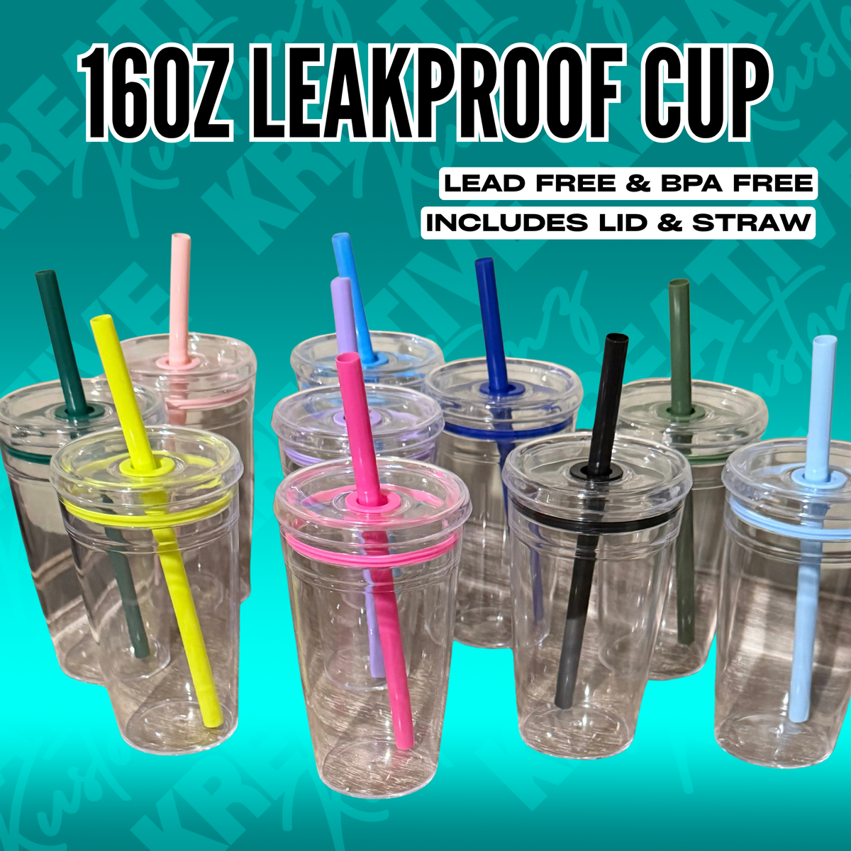 16oz Leak Proof Cup | Acrylic Plastic Tumbler