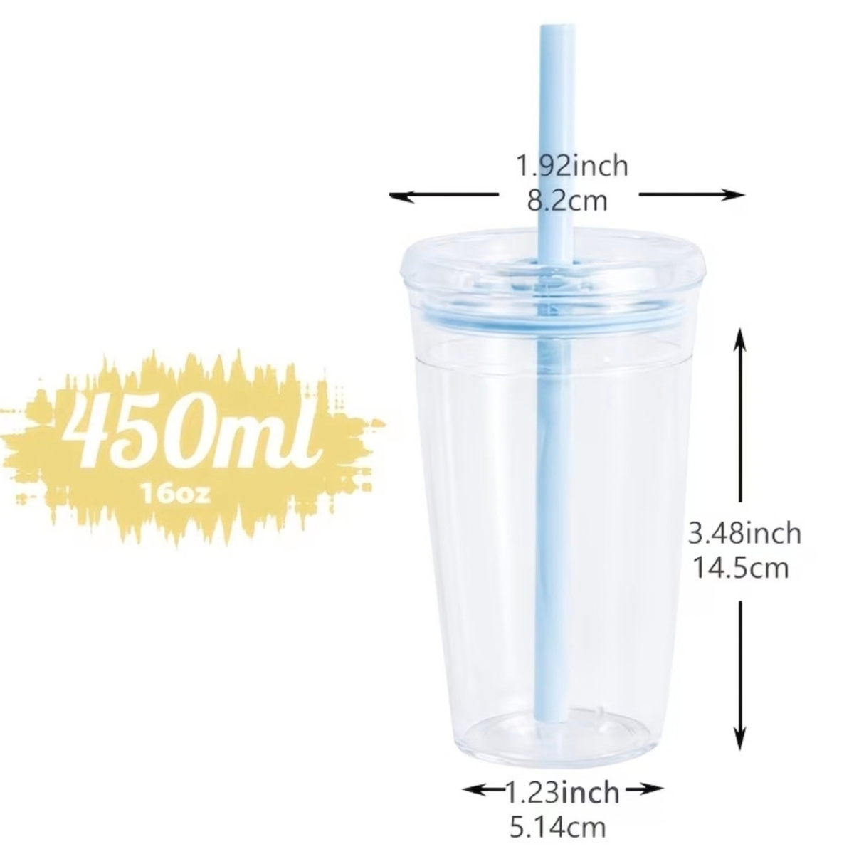 16oz Leak Proof Cup | Acrylic Plastic Tumbler