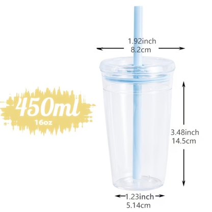16oz Leak Proof Cup | Acrylic Plastic Tumbler