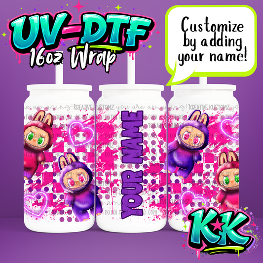 Custom Name Design | UV DTF Cup Wrap for 16oz Libbey Glass