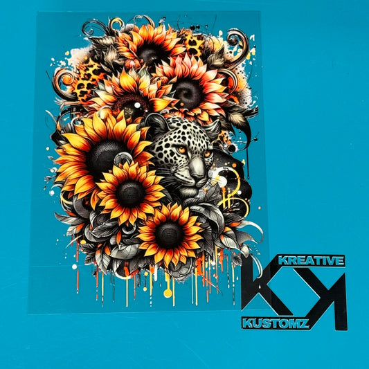 A5 Sunflower Cheetah UV-DTF NOTEBOOK WRAP