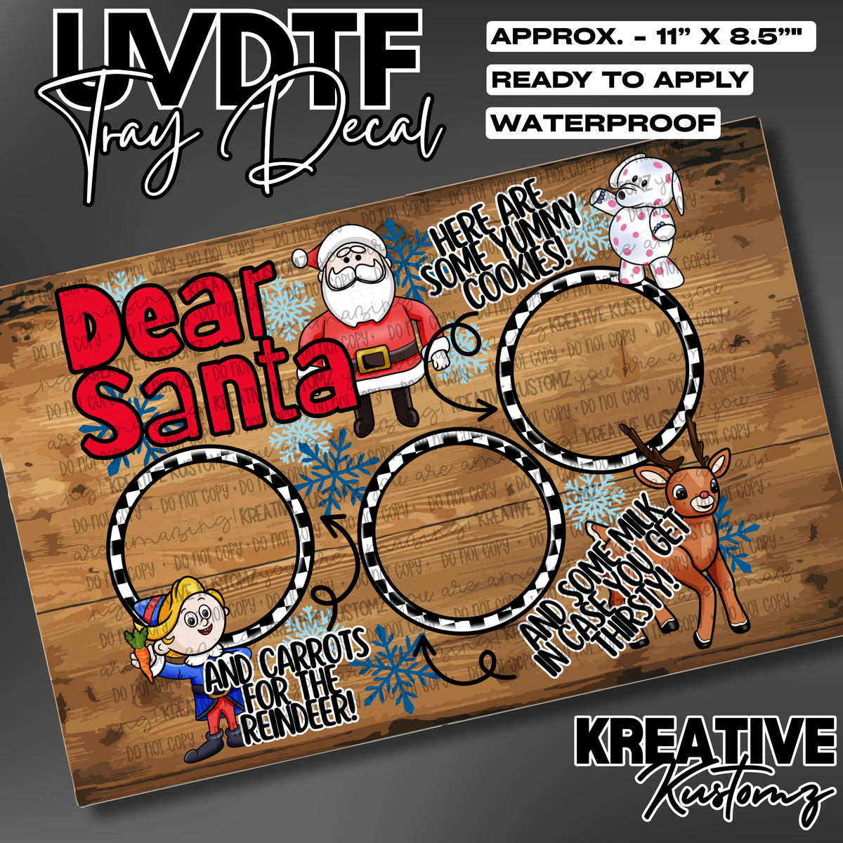 Christmas Cookie | Rectangle | UV DTF Tray Decal