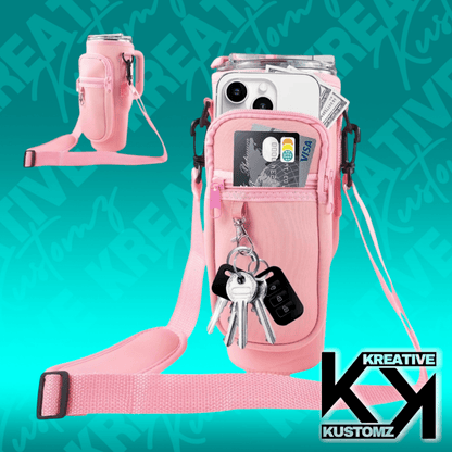 40oz PORTABLE TUMBLER SLEEVE BAG W/ STRAP & HOOK - Kreative Kustomz