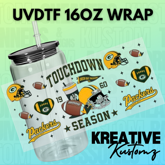 KK-B6135 Touchdown Season GB Football - 16oz UVDTF Wrap