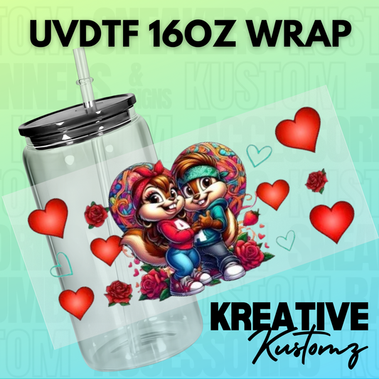 KK-B1130 Chipmunk Hearts - 16oz UVDTF Wrap