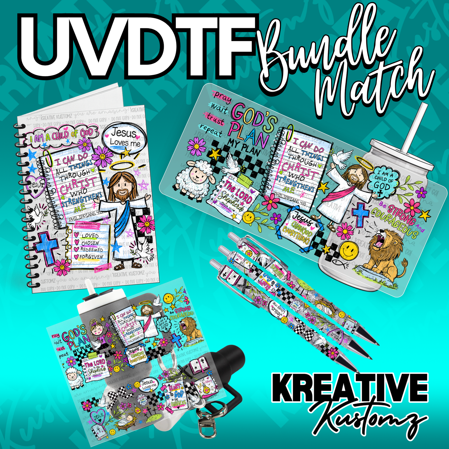 Religious Matching Bundle | UV DTF Wraps & Decals