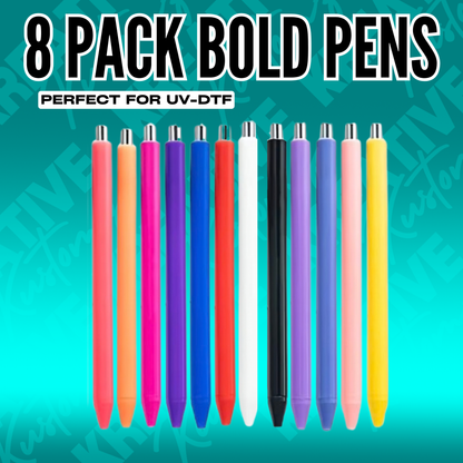 Bold Pen 8/pack | Plastic Pen Blanks