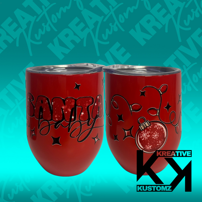 Red Santa Baby- 12oz Stemless Wine