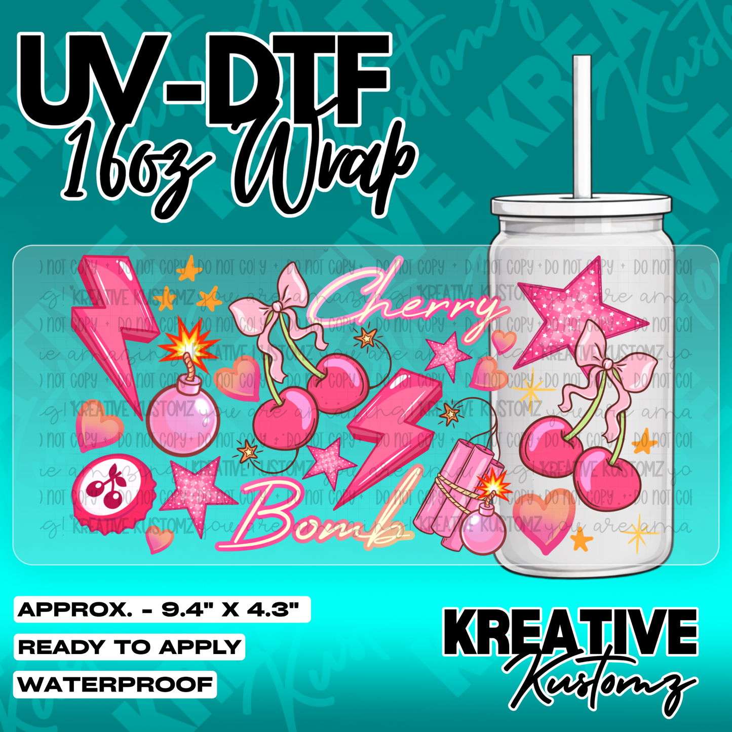 5264 | UV DTF Cup Wrap for 16oz Libbey Glass