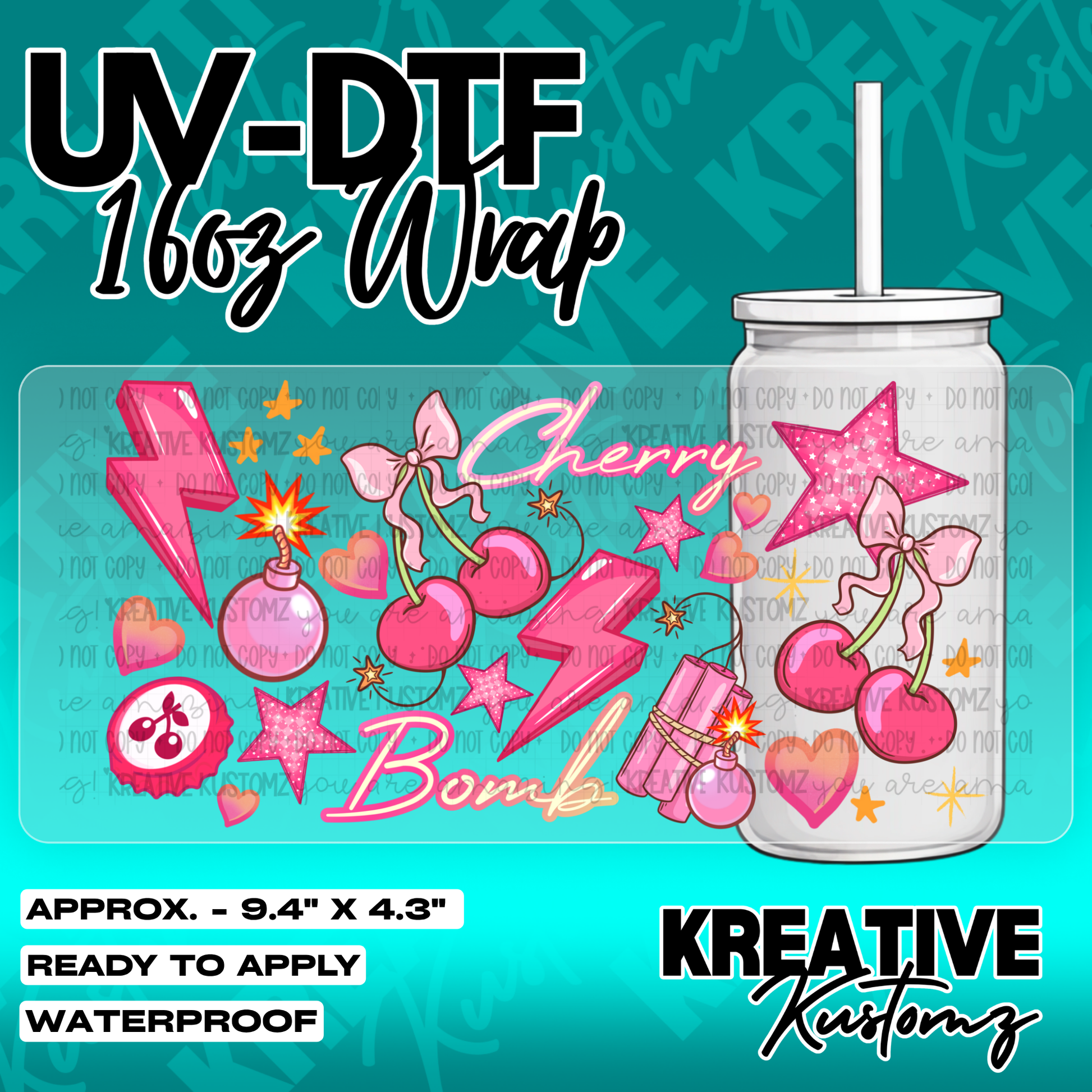 5264 | UV DTF Cup Wrap for 16oz Libbey Glass