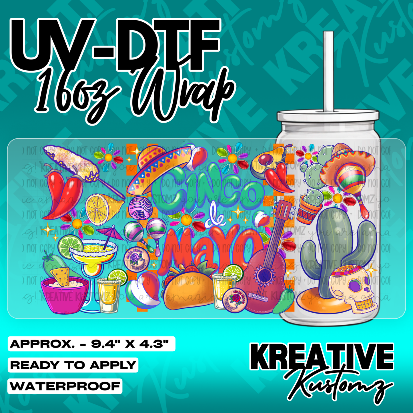 5267 | UV DTF Cup Wrap for 16oz Libbey Glass