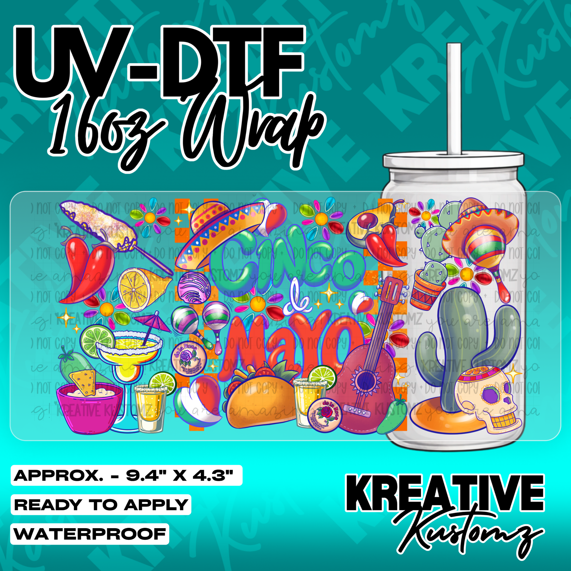 5267 | UV DTF Cup Wrap for 16oz Libbey Glass