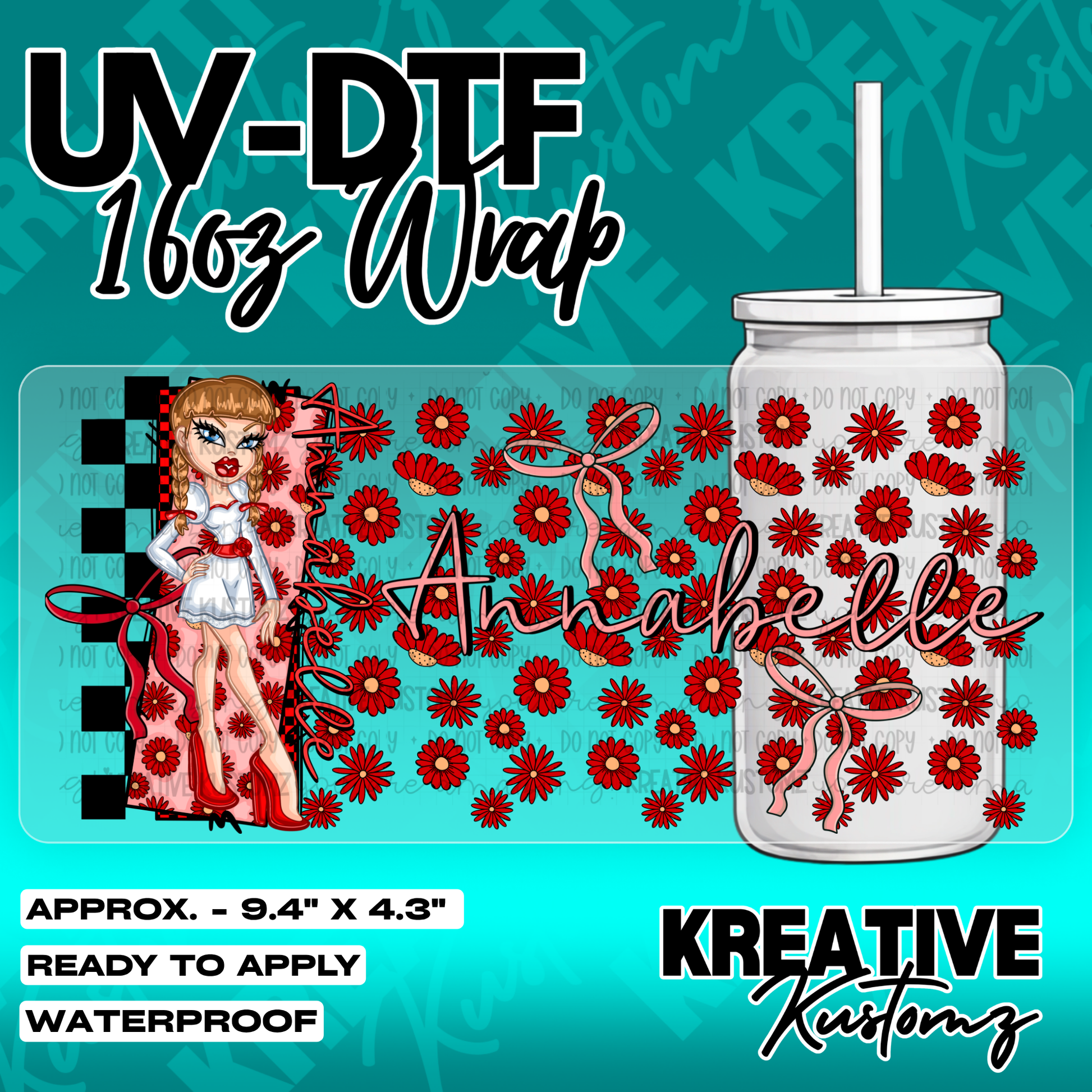 5282 | UV DTF Cup Wrap for 16oz Libbey Glass