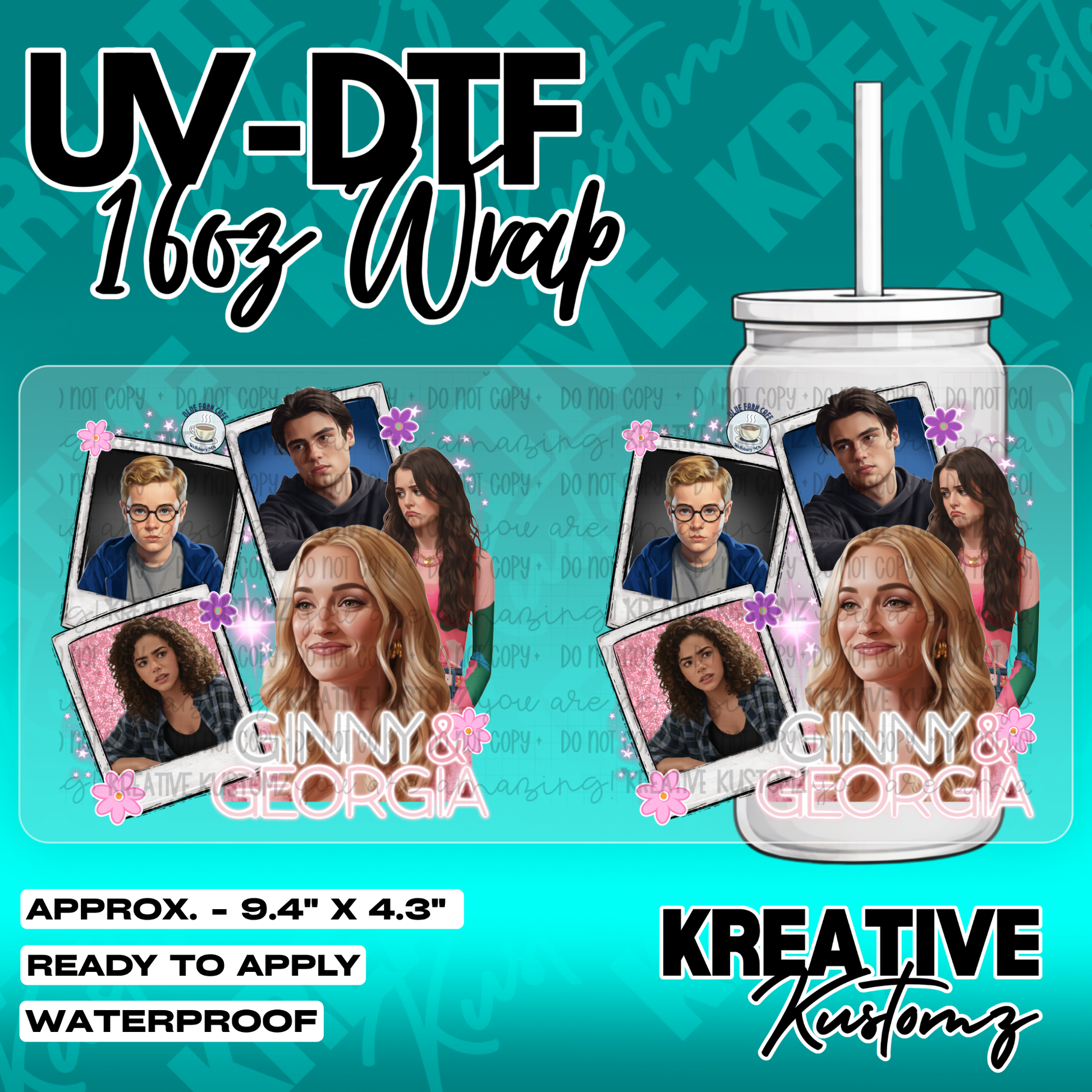 5355 | UV DTF Cup Wrap for 16oz Libbey Glass