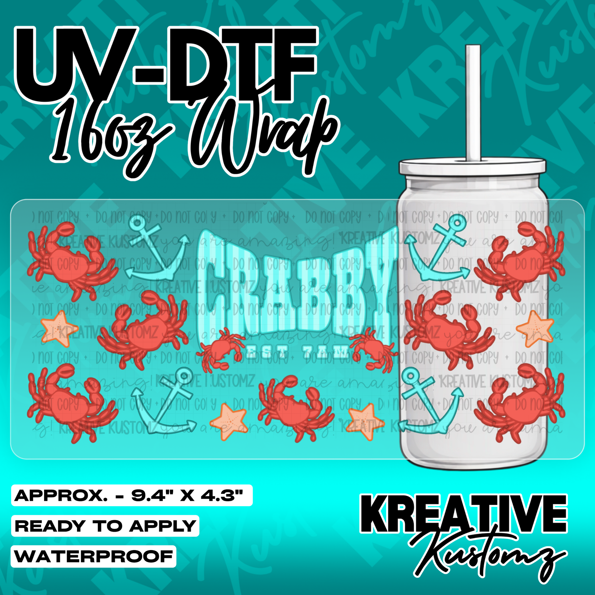5379 | UV DTF Cup Wrap for 16oz Libbey Glass