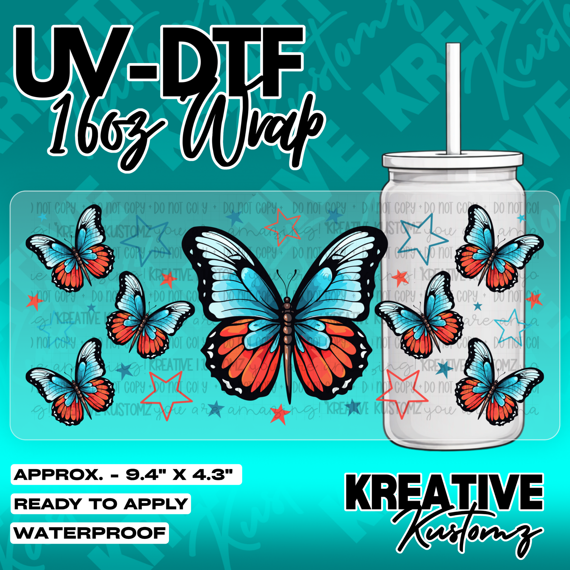5381 | UV DTF Cup Wrap for 16oz Libbey Glass