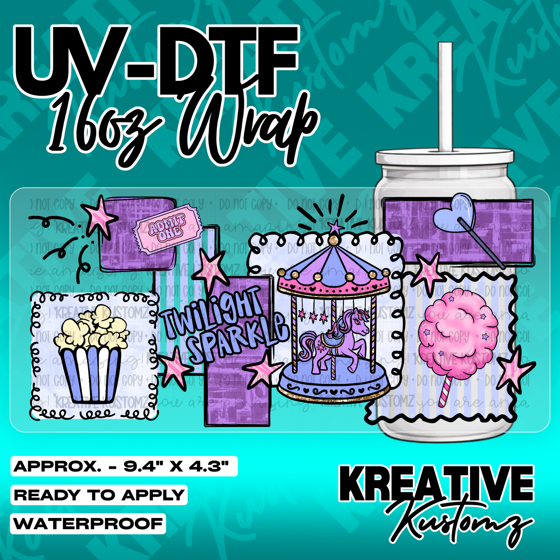 5390 | UV DTF Cup Wrap for 16oz Libbey Glass