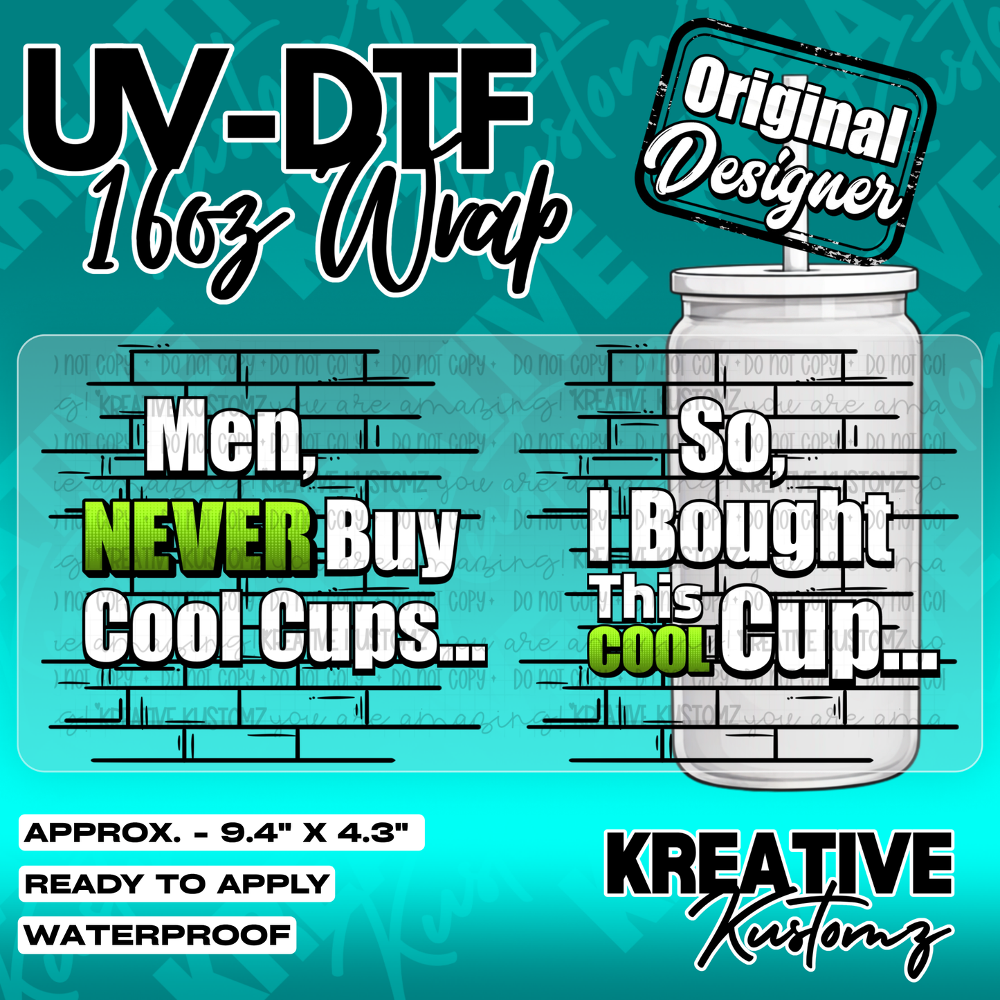 5392 | UV DTF Cup Wrap for 16oz Libbey Glass