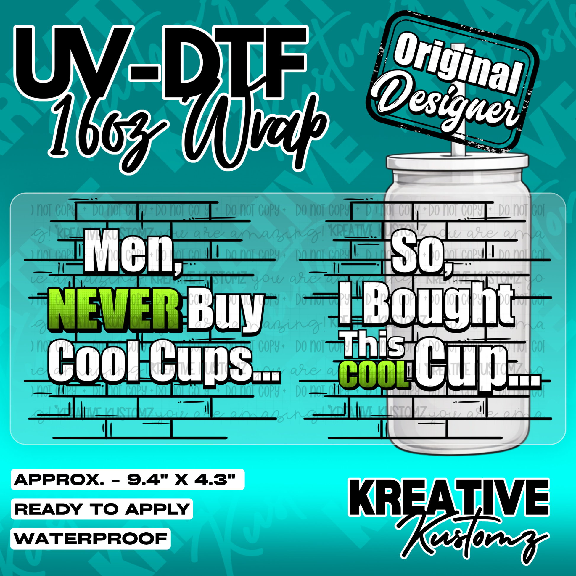 5392 | UV DTF Cup Wrap for 16oz Libbey Glass