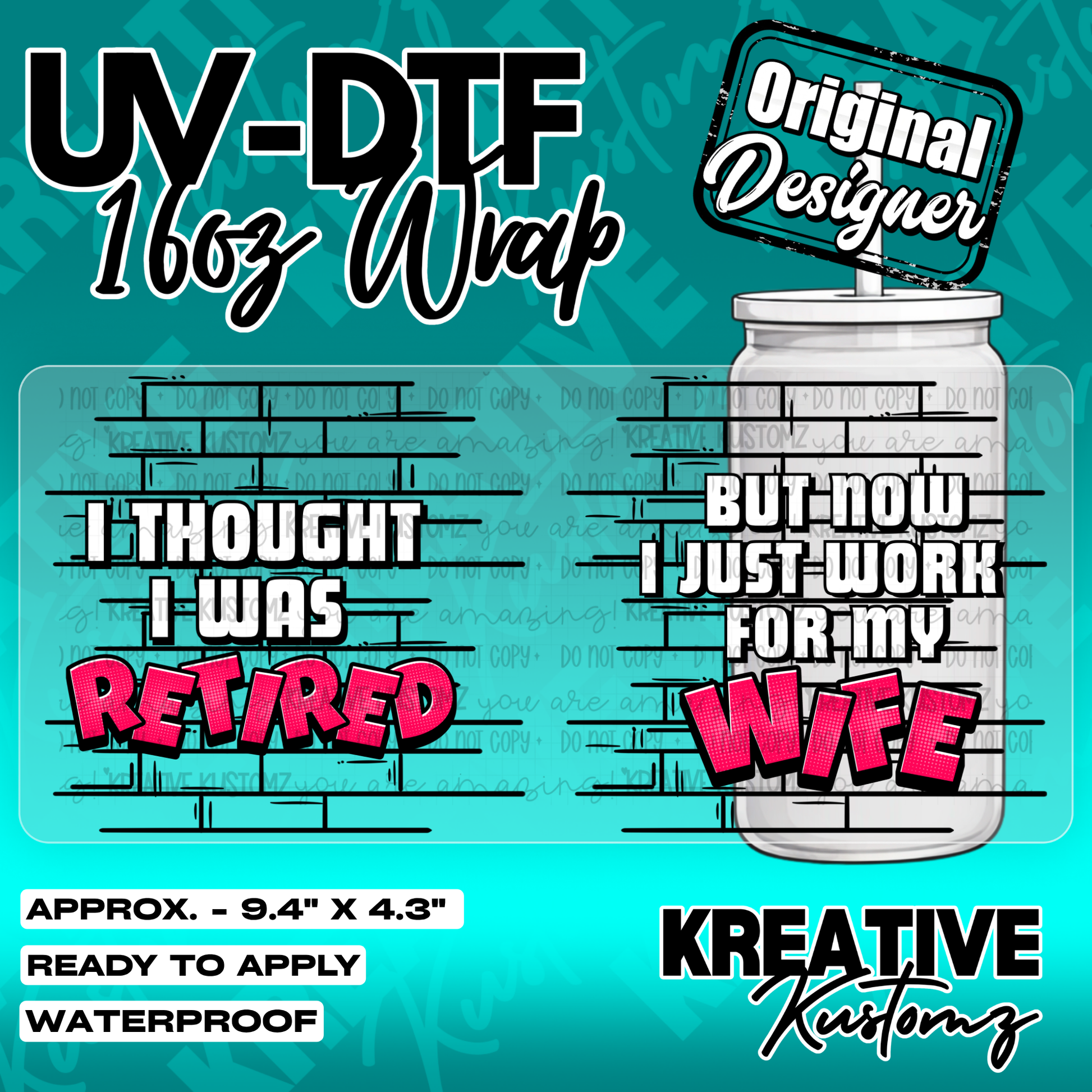 5393 | UV DTF Cup Wrap for 16oz Libbey Glass
