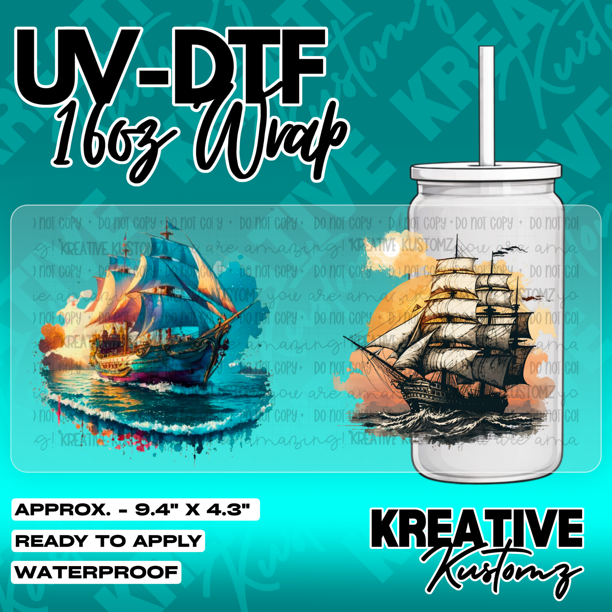 5405 | UV DTF Cup Wrap for 16oz Libbey Glass