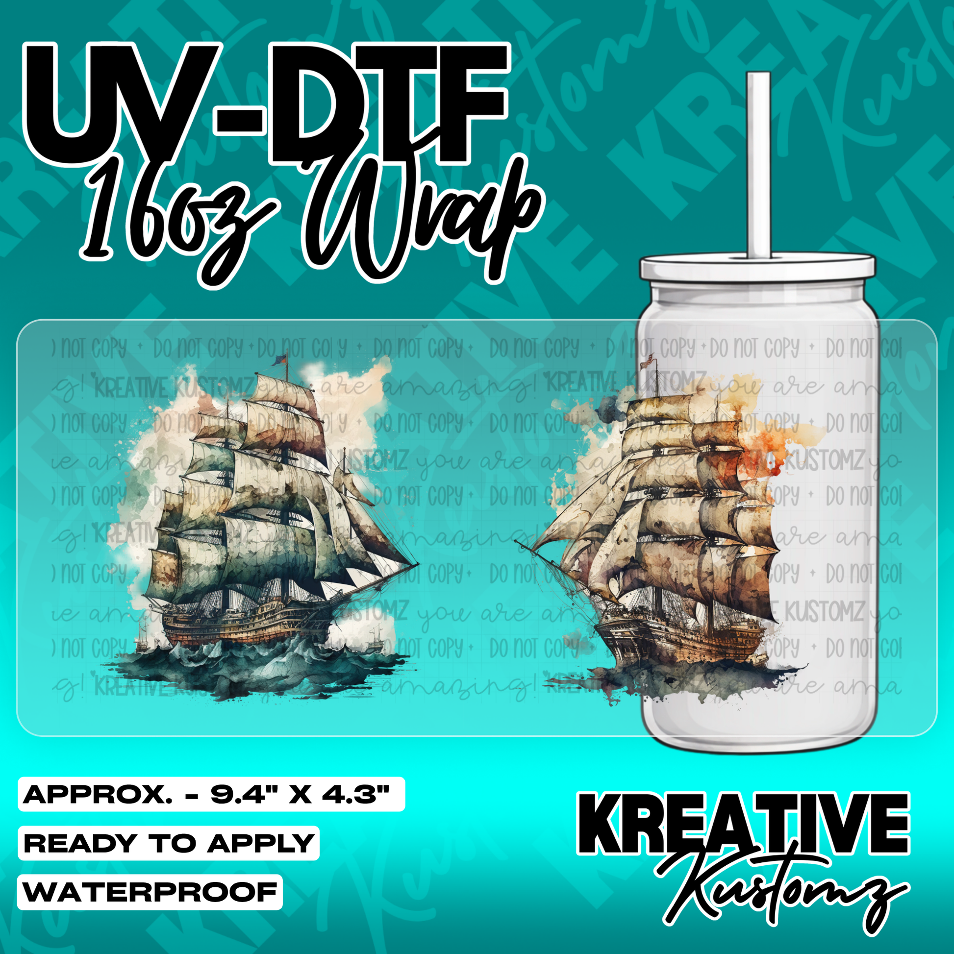 5406 | UV DTF Cup Wrap for 16oz Libbey Glass
