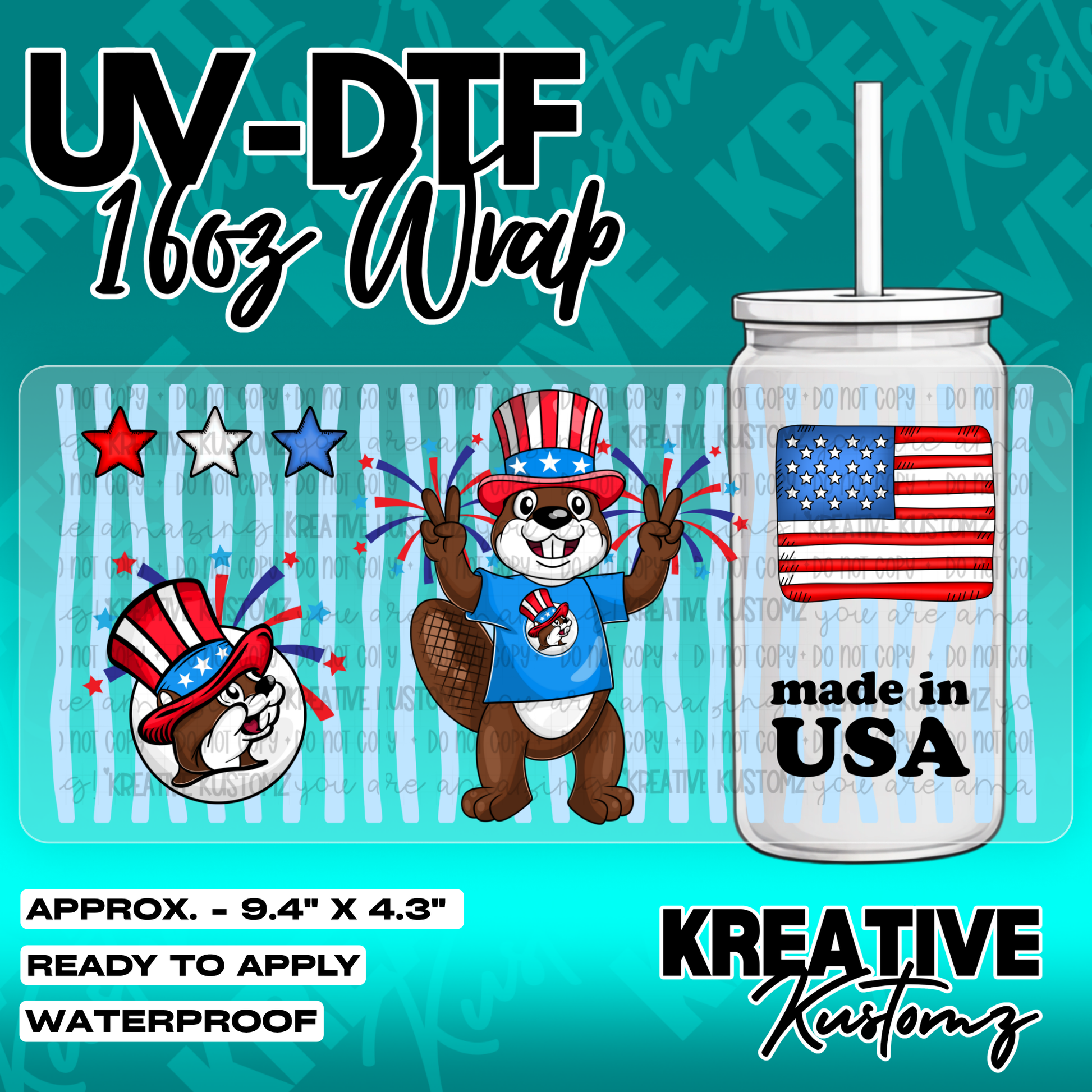 5419 | UV DTF Cup Wrap for 16oz Libbey Glass
