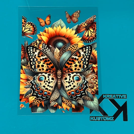 A5 Butterly Sunflower UV-DTF NOTEBOOK WRAP