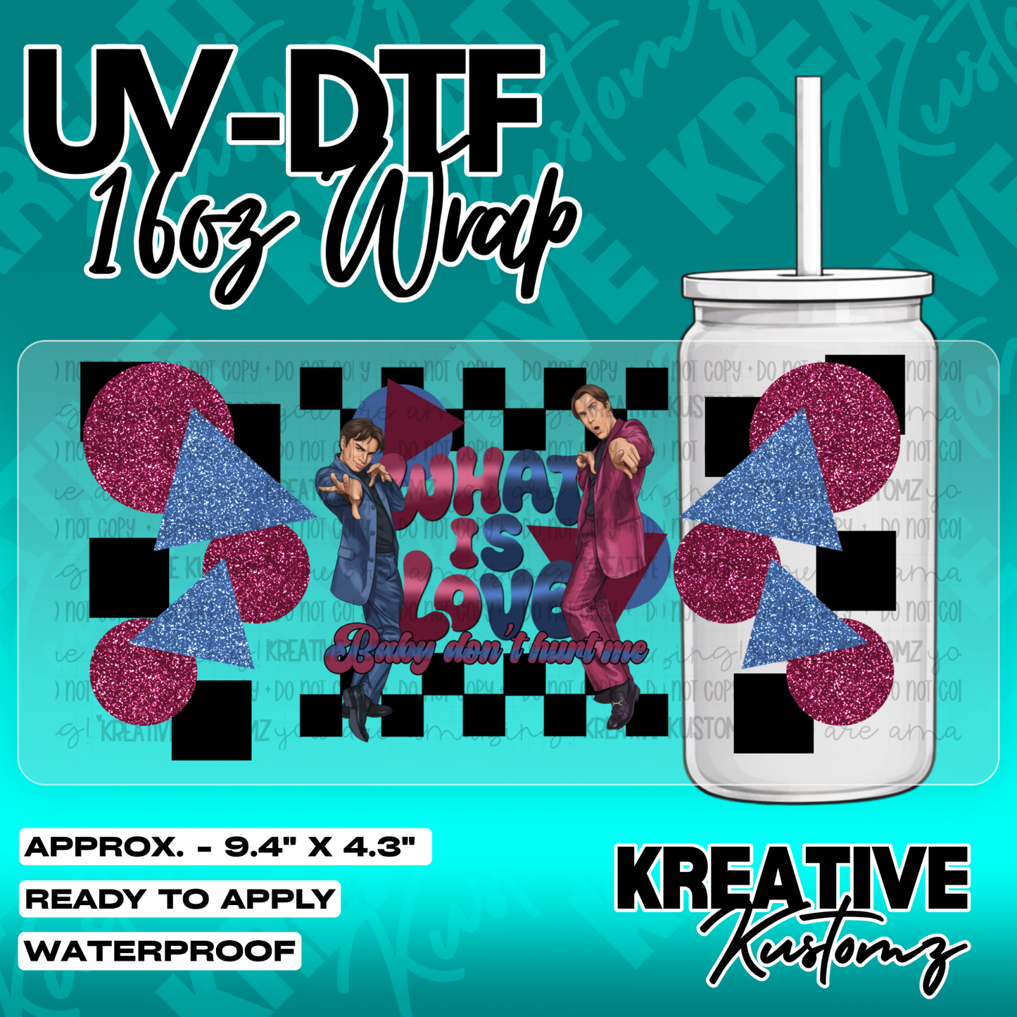 5429 | UV DTF Cup Wrap for 16oz Libbey Glass