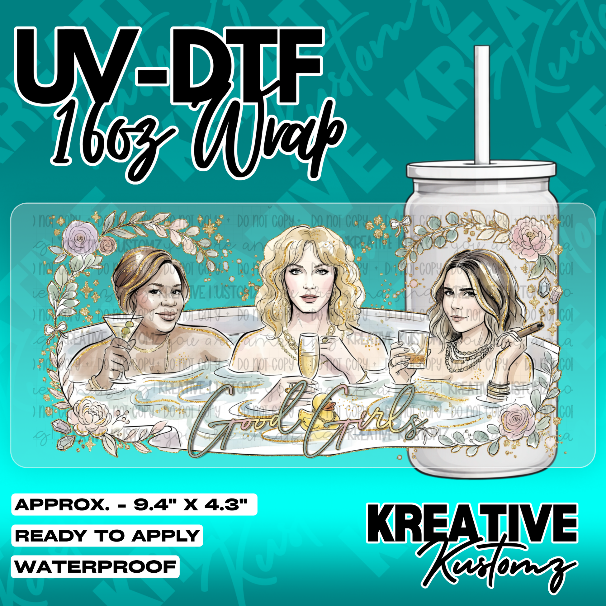 5432 | UV DTF Cup Wrap for 16oz Libbey Glass