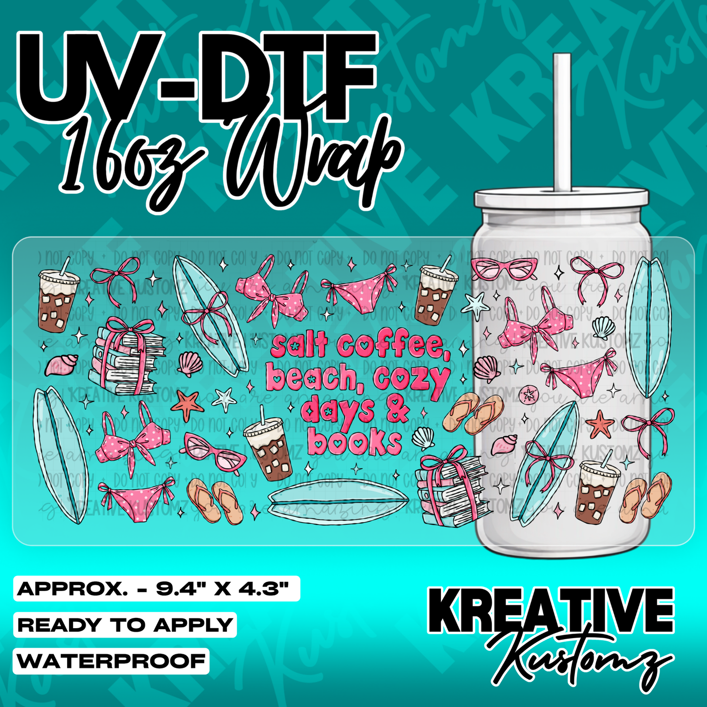5445 | UV DTF Cup Wrap for 16oz Libbey Glass
