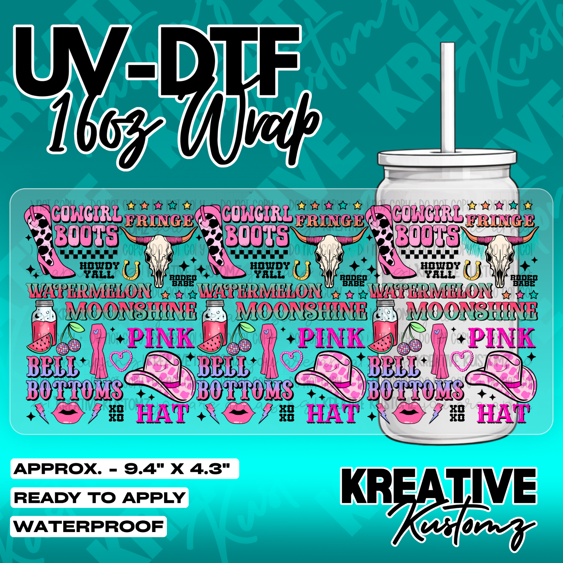 5464 | UV DTF Cup Wrap for 16oz Libbey Glass