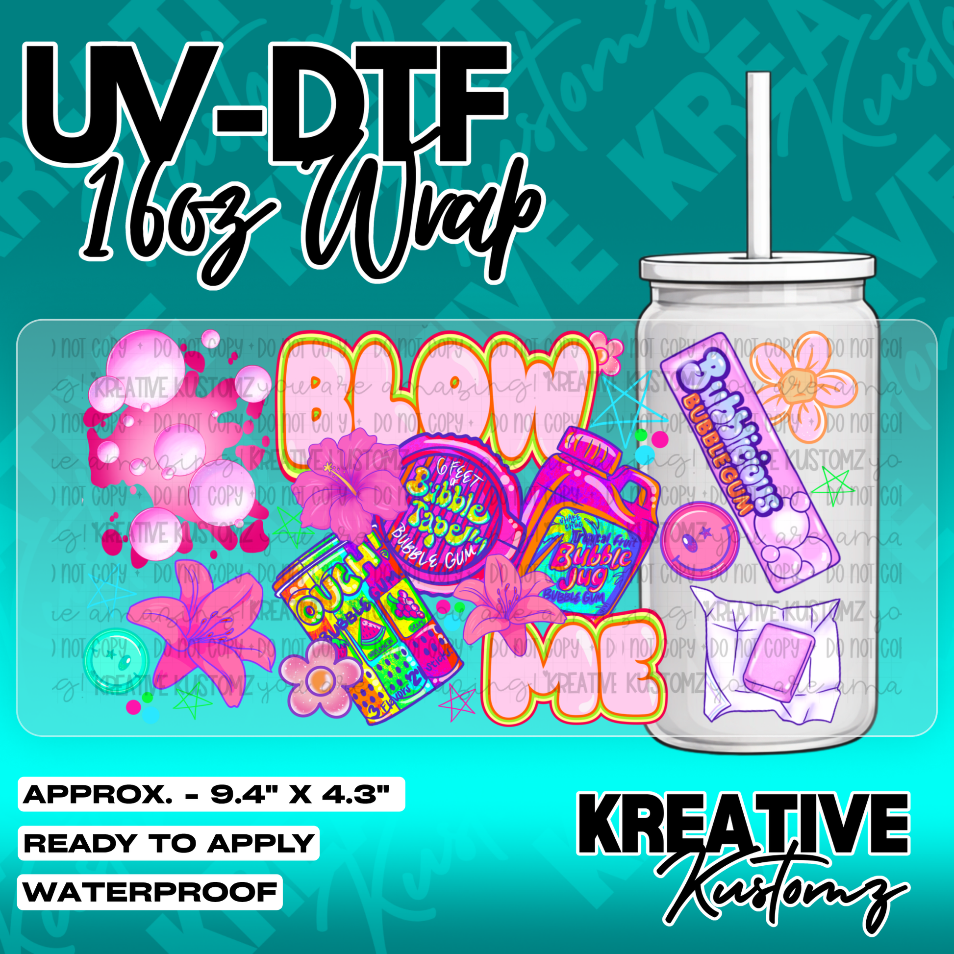 5475 | UV DTF Cup Wrap for 16oz Libbey Glass