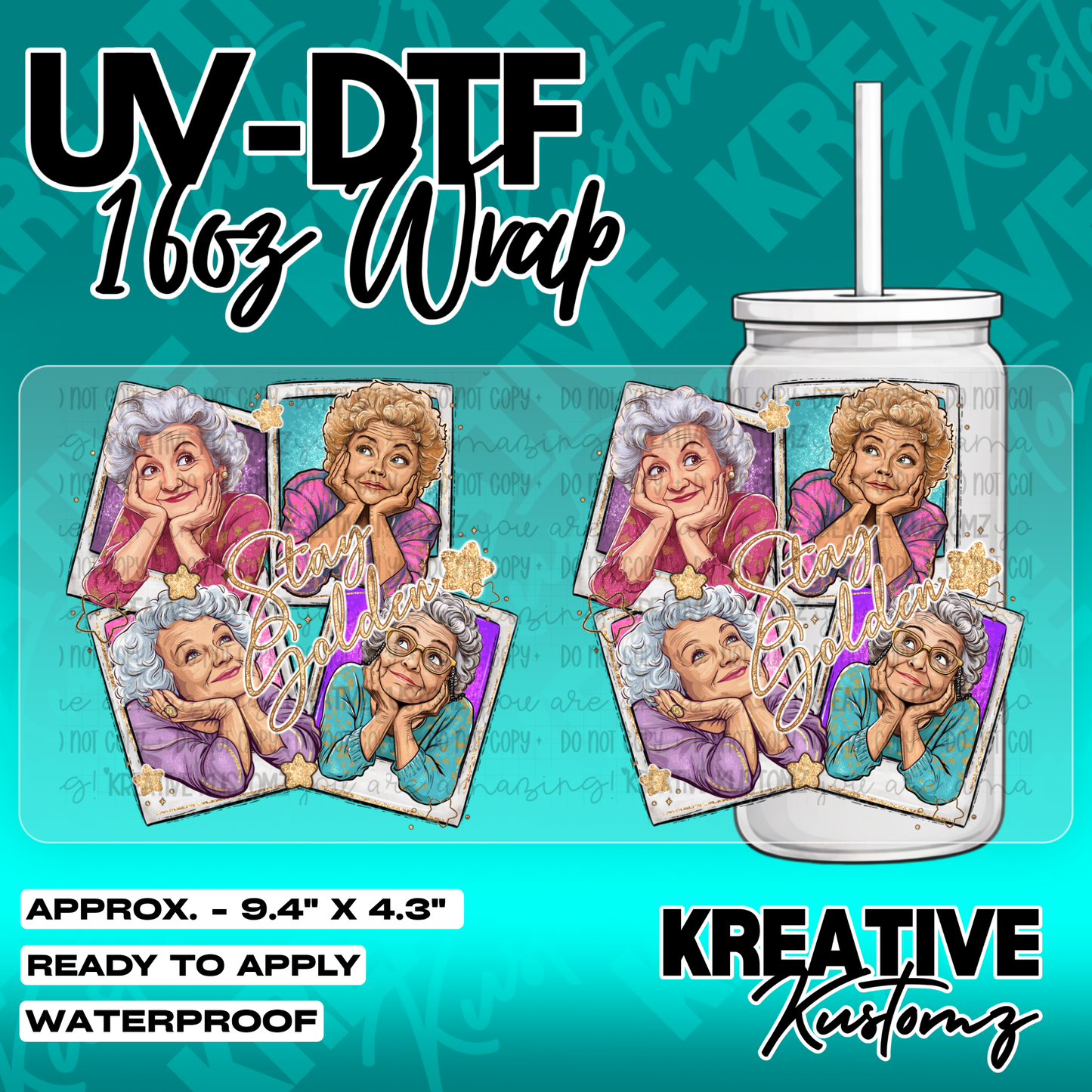 5480 | UV DTF Cup Wrap for 16oz Libbey Glass