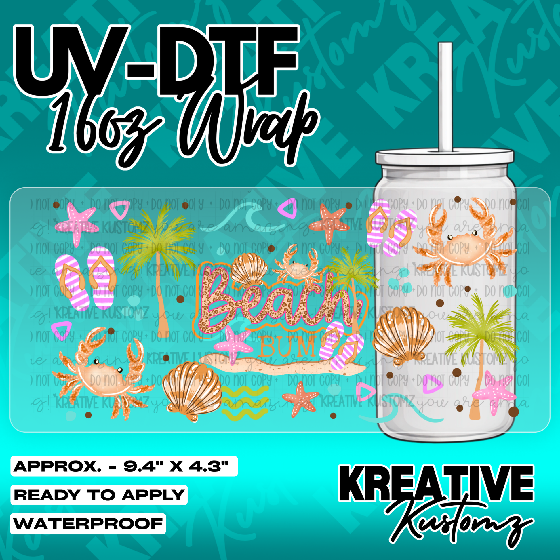 4894 | UV DTF Cup Wrap for 16oz Libbey Glass