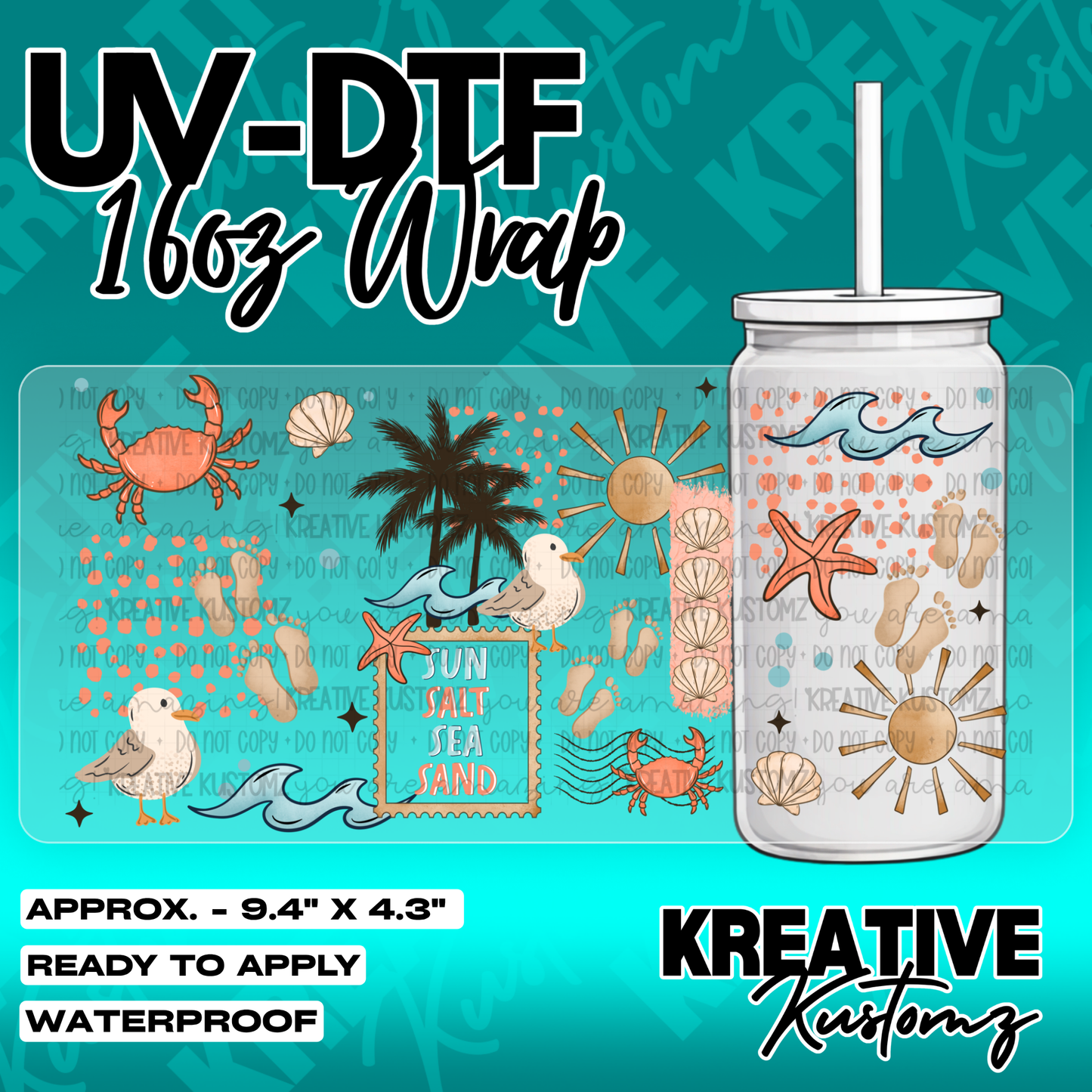 5496 | UV DTF Cup Wrap for 16oz Libbey Glass