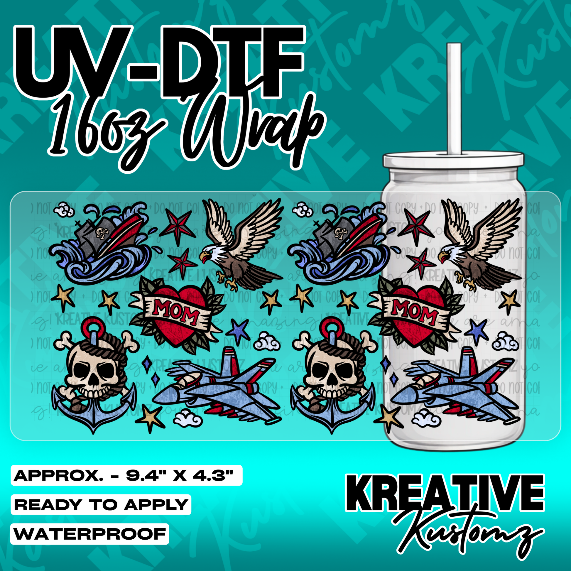 5525 | UV DTF Cup Wrap for 16oz Libbey Glass