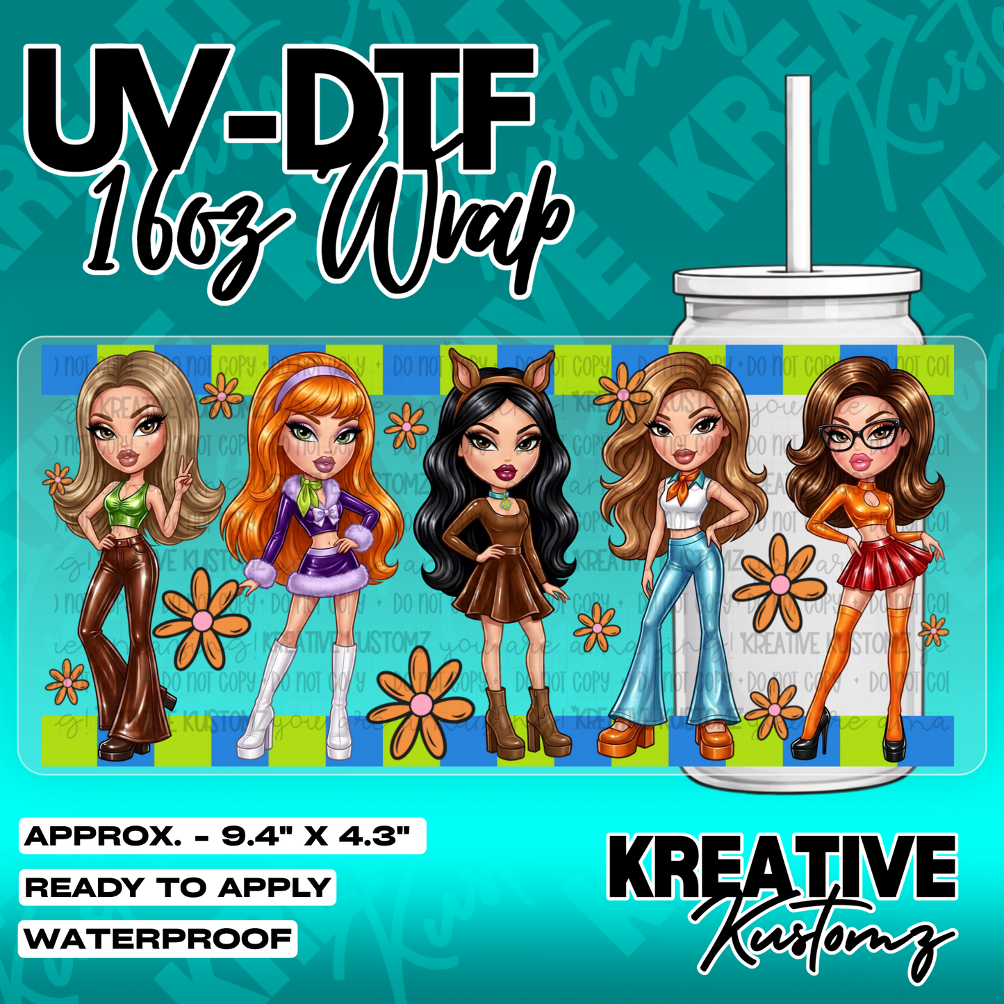 5561 | UV DTF Cup Wrap for 16oz Libbey Glass